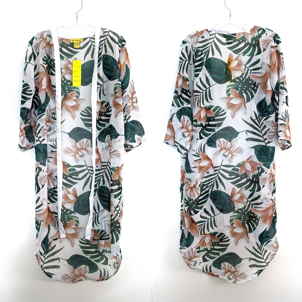 MISS INNOCENT Tropical Chiffon Kimono Robe M | NWT